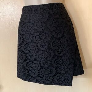 Madewell asymmetrical black lace skirt size 0